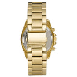 Michael Kors Runway Chronograph Orange Dial Gold Steep Strap Watch For Women - MK6162