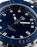 Tag Heuer Aquaracer Quartz Mother of Pearl Blue Dial Blue NATO Strap Watch for Women - WAY131L.FT6091