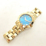 Marc Jacobs Amy Dinky Blue Dial Gold Steel Strap Watch for Women - MBM3229