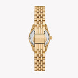 Michael Kors Lexington Three Hand Blue Dial Gold Steel Strap Watch for Women - MK4813