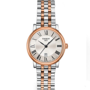 Tissot Carson Premium Lady Silver Dial Two Tone Steel Strap Watch For Women - T122.210.22.033.01