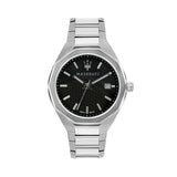 Maserati Stile Analog Black Dial Silver Steel Strap Watch For Men - R8853142003