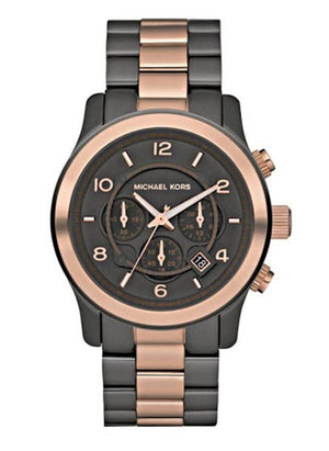 Michael Kors Runway Chronograph Grey Dial Two Tone Steel Strap Unisex Watch - MK8189