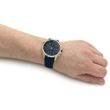 Hugo Boss Globetrotter Blue Dial Blue Silicone Strap Watch for Men - 1513822