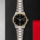 Tudor Style Automatic Black Dial Two Tone Steel Strap Watch for Men - M12713-0005