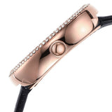 Emporio Armani Rosa Quartz Mother Of Pearl White Dial Black Leather Strap Watch For Women - AR11356