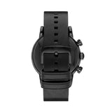 Emporio Armani Dress Chronograph Black Dial Black Leather Strap Watch For Men - AR1918