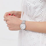 Marc Jacobs Roxy White Dial Silver Steel Strap Watch for Women - MJ3521