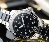 Tag Heuer Aquaracer Quartz Black Dial Two Tone Steel Strap Watch for Women - WAY131C.BA0913