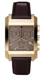 Burberry Heritage Chronograph Square Grey Dial Brown Leather Strap Watch for Men - BU1566