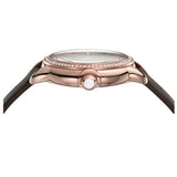Emporio Armani Mia Moonphase Silver Dial Brown Leather Strap Watch For Women - AR11568
