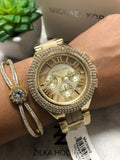 Michael Kors Camille Gold Dial Gold Steel Strap Watch for Women - MK5902
