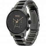 Hugo Boss Peak Chronograph Black Dial Black Steel Strap Watch for Men - 1513814