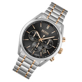 Hugo Boss Champion Chronograph Black Dial Two Tone Steel Strap Watch for Men - 1513819