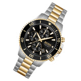 Hugo Boss Admiral Chronograph Black Dial Two Tone Steel Strap Watch for Men - 1513908