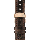 Mido Baroncelli III Automatic Diamonds Brown Dial Brown Leather Strap Watch For Women - M7600.3.64.8