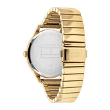 Tommy Hilfiger Brooke Black Dial Gold Steel Strap Watch for Women  - 1782019
