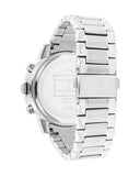 Tommy Hilfiger Troy Chronograph Blue Dial Silver Steel Strap Watch For Men - 1792104