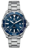 Tag Heuer Aquaracer Blue Dial Silver Steel Strap Watch for Men - WAY101C.BA0746