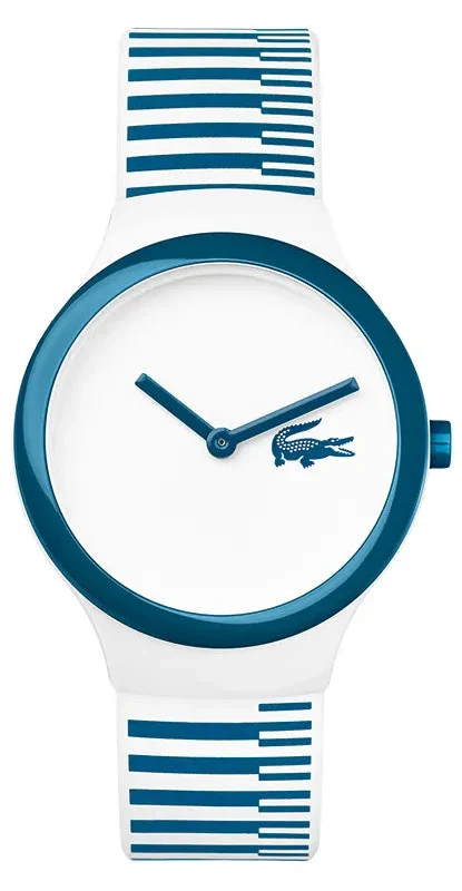 Lacoste Goa White Dial Two Tone Silicone Strap Watch for Men - 2020118