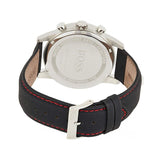 Hugo Boss Navigator Black Dial Black Leather Strap Watch for Men - 1513535