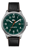 Lacoste Continental Green Dial Black Leather Strap Watch for Men - 2011019