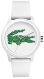 Lacoste 12.12 White Dial White Silicone Strap Watch for Men - 2011039