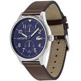 Lacoste Continental Blue Dial Brown Leather Strap Watch for Men - 2011040