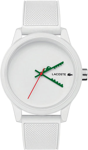 Lacoste 12.12 White Dial White Silicone Strap Watch for Men - 2011069
