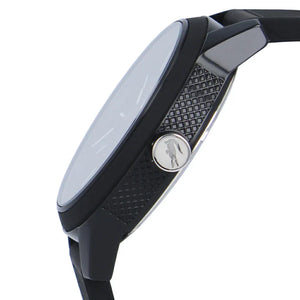 Lacoste 12.12 Black Dial Black Silicon Strap Watch for Men - 2011134