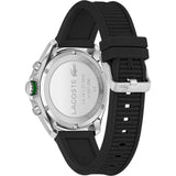 Lacoste Tiebreaker Chronograph Black Dial Black Silicone Strap Watch for Men - 2011152