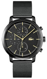 Lacoste Replay Black Dial Black Steel Strap Watch for Men - 2011194