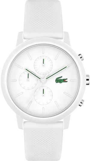 Lacoste 12.12 Chronograph White Dial White Silicon Strap Watch for Men  - 2011246