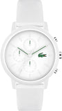 Lacoste 12.12 Chronograph White Dial White Silicon Strap Watch for Men  - 2011246