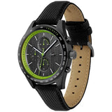 Lacoste Apext Black Dial Black Leather Strap Watch for Men - 2011296