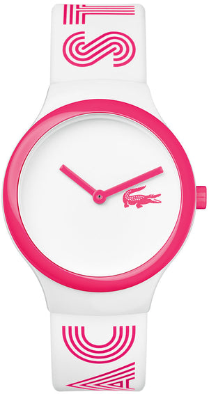 Lacoste Goa White Dial Two Tone Silicone Strap Watch for Woman - 2020106