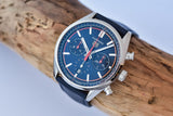 Tag Heuer Carrera Chronograph Blue Dial Blue Leather Strap Watch for Men - CBN201D.FC6543