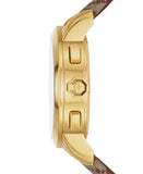 Tory Burch The Tory Chronograph White Dial Maroon Jacquard Strap Watch for Women - TBW1050
