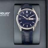 Tag Heuer Carrera Day Date Blue Dial Blue Leather Strap Watch for Men - WBN2012.FC6502