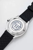 Philipp Plein High-Conic Automatic Silver Dial Black Silicone Strap Watch For Men- PWRAA0123