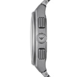 Emporio Armani Federico Chronograph Black Dial Silver Steel Strap Watch For Men - AR11560