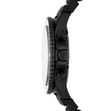 Emporio Armani Diver Chronograph Quartz Green Dial Black Silicon Strap Watch For Men - AR11463