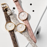 Michael Kors Pyper Quartz White Dial Pink Leather Strap Watch For Women - MK2859