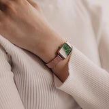 Daniel Wellington Pressed Melrose Emerald Green Rose Gold Mesh Strap Watch For Women - DW00100445