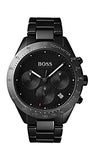 Hugo Boss Talent Chronograph Ceramic Black Dial Black Steel Strap Watch for Men - 1513581