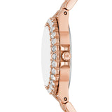 Michael Kors Lennox Analog Pink Dial Rose Gold Steel Strap Watch For Women - MK7396