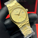 Tissot PRX Powermatic 80 Gold Dial Gold Steel Strap Watch for Men - T137.407.33.021.00