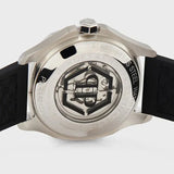 Philipp Plein High-Conic Automatic Silver Dial Black Silicone Strap Watch For Men- PWRAA0123