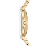 Michael Kors Quartz Mother of Pearl White Dial Gold Steel Strap Watch For Women - MK1065