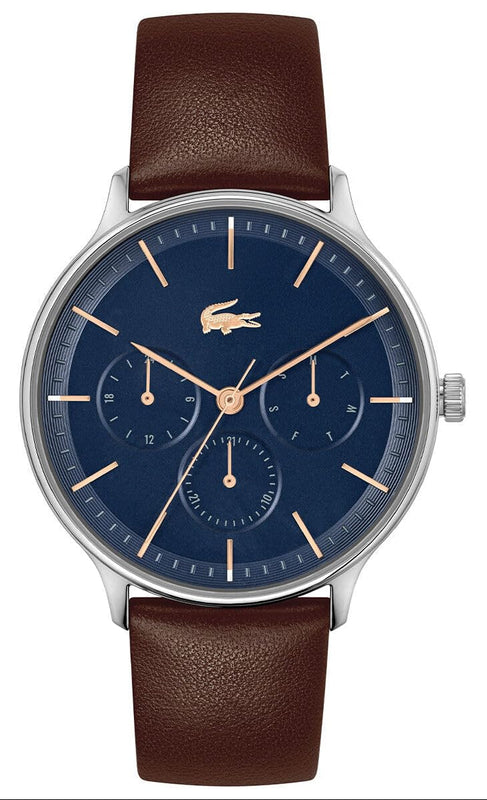 Lacoste Club Blue Dial Brown Leather Strap Watch for Men - 2011227